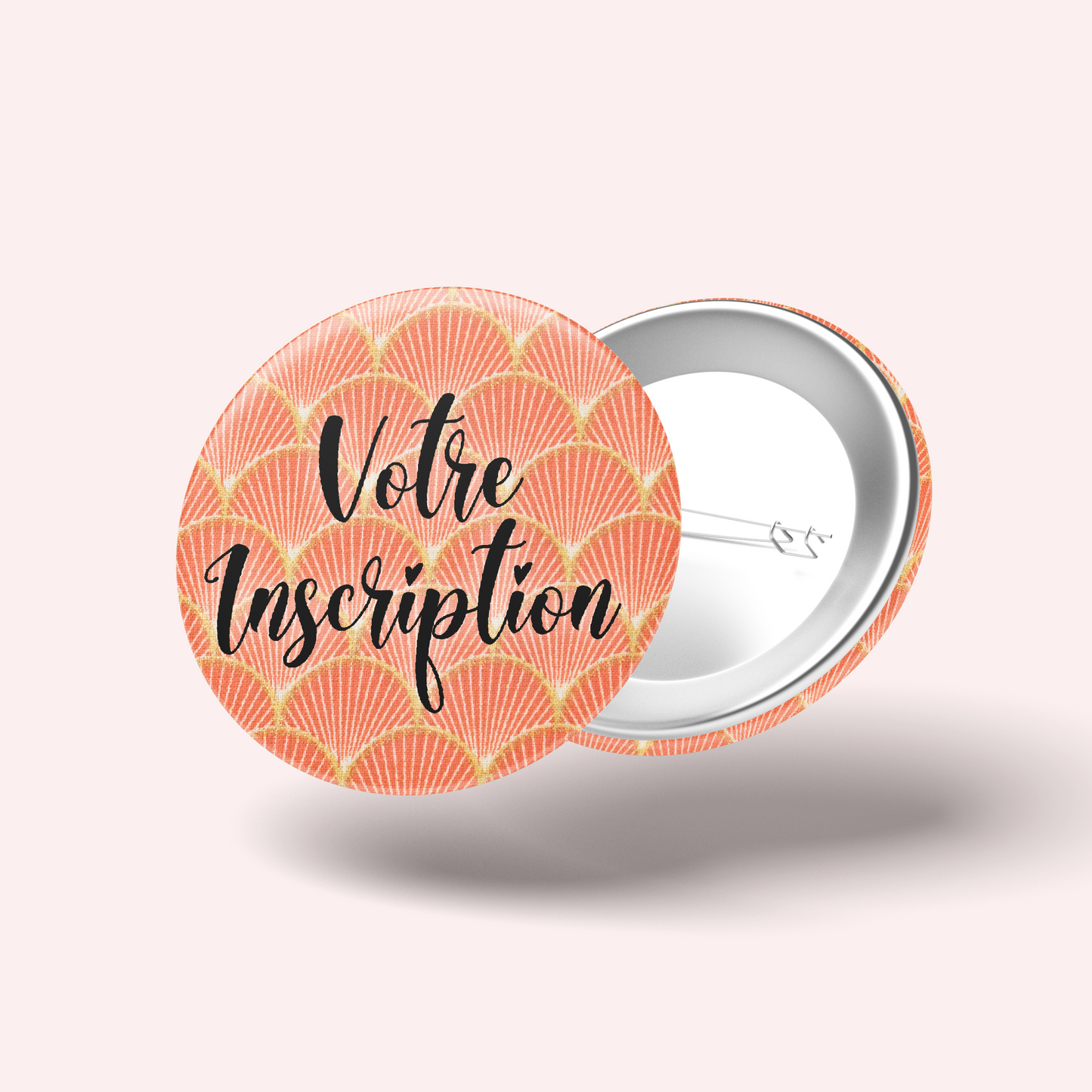 Badge Ecailles d’or Abricot