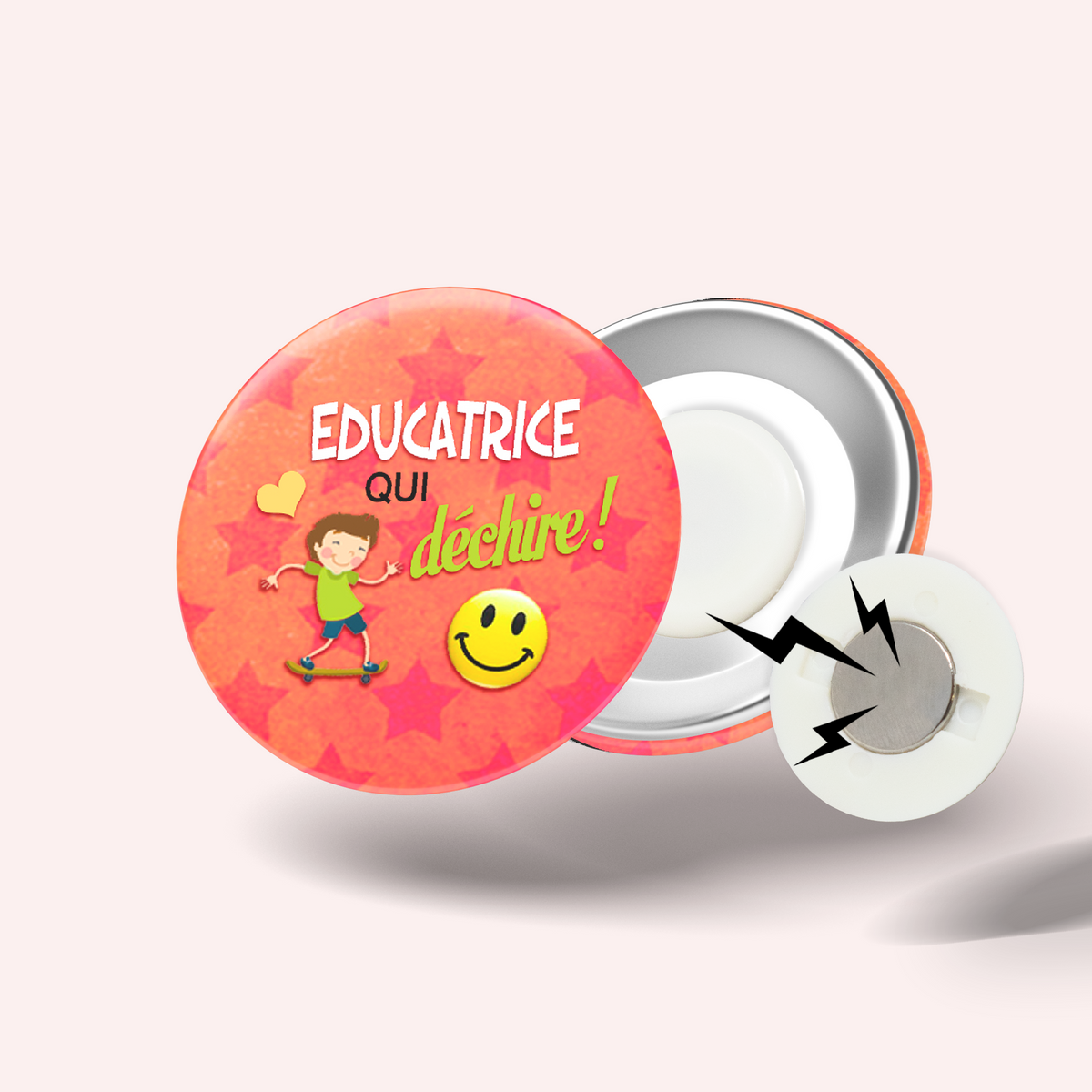 Badge Éducatrice qui déchire 010