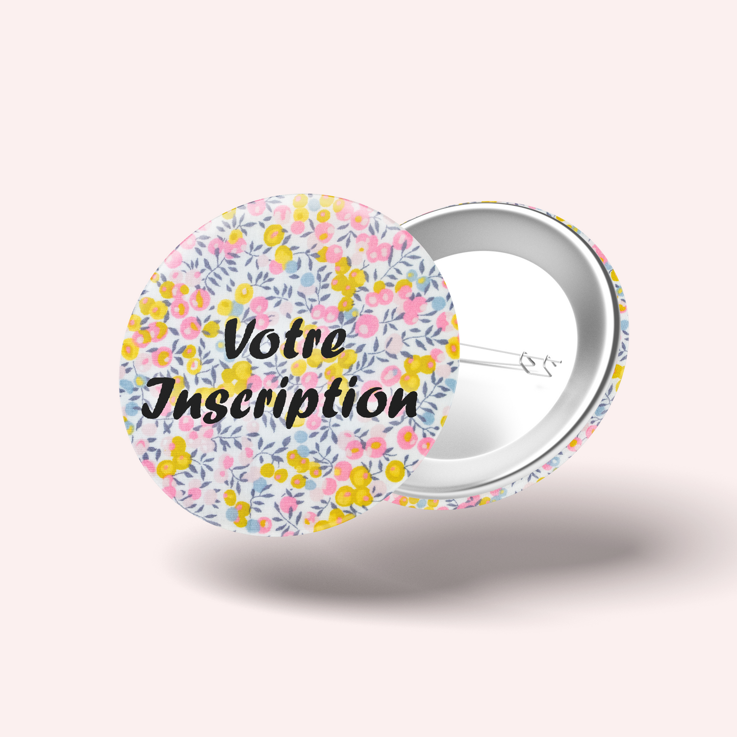 Badge Liberty Wiltshire Jaune Rose