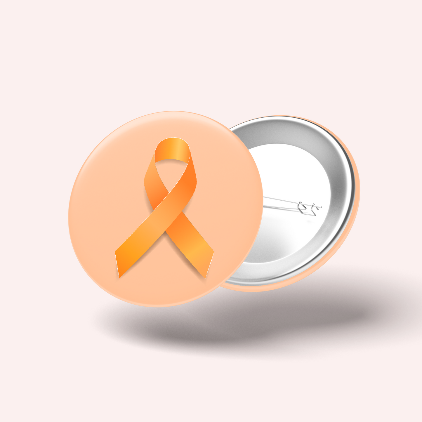 Badge Ruban Orange (Leucémie, sclérose en plaques, TDAH)