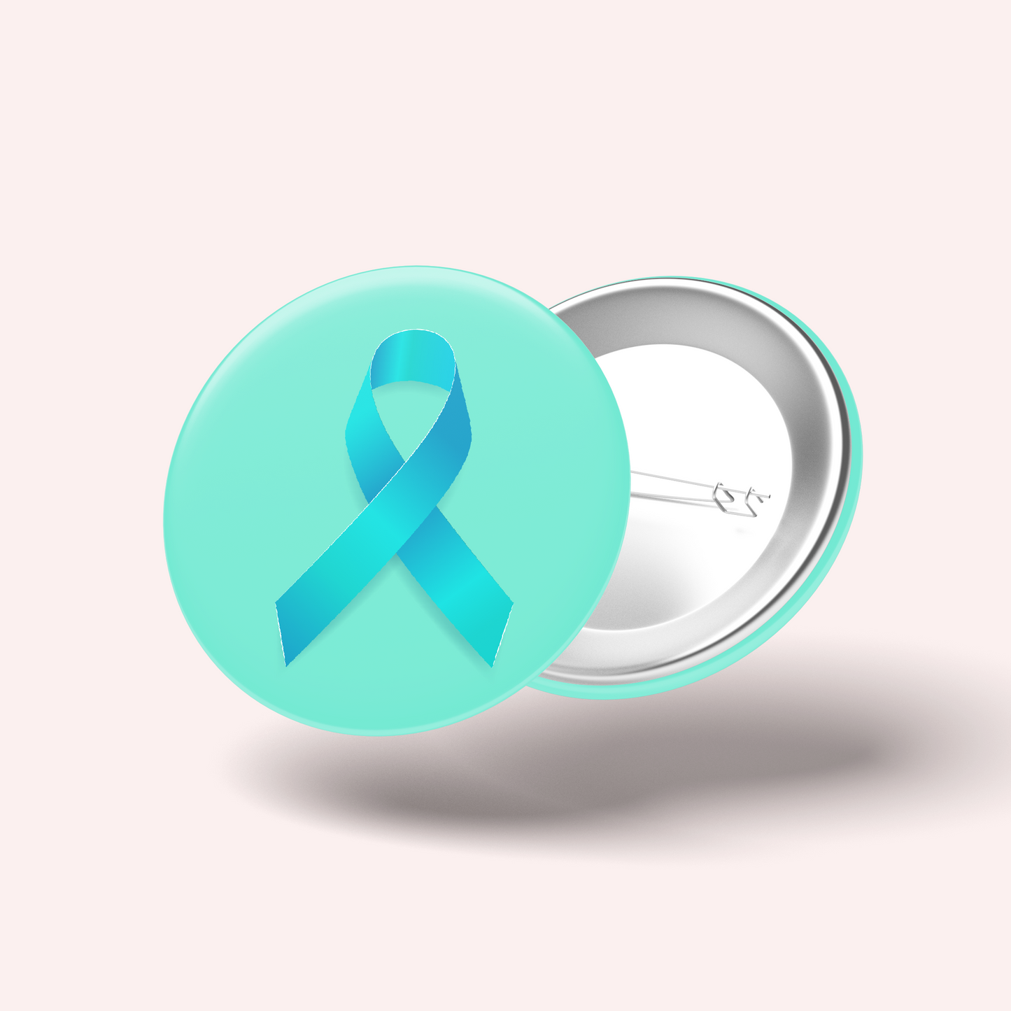 Badge Ruban Turquoise (Cancer des ovaires, troubles anxieux)