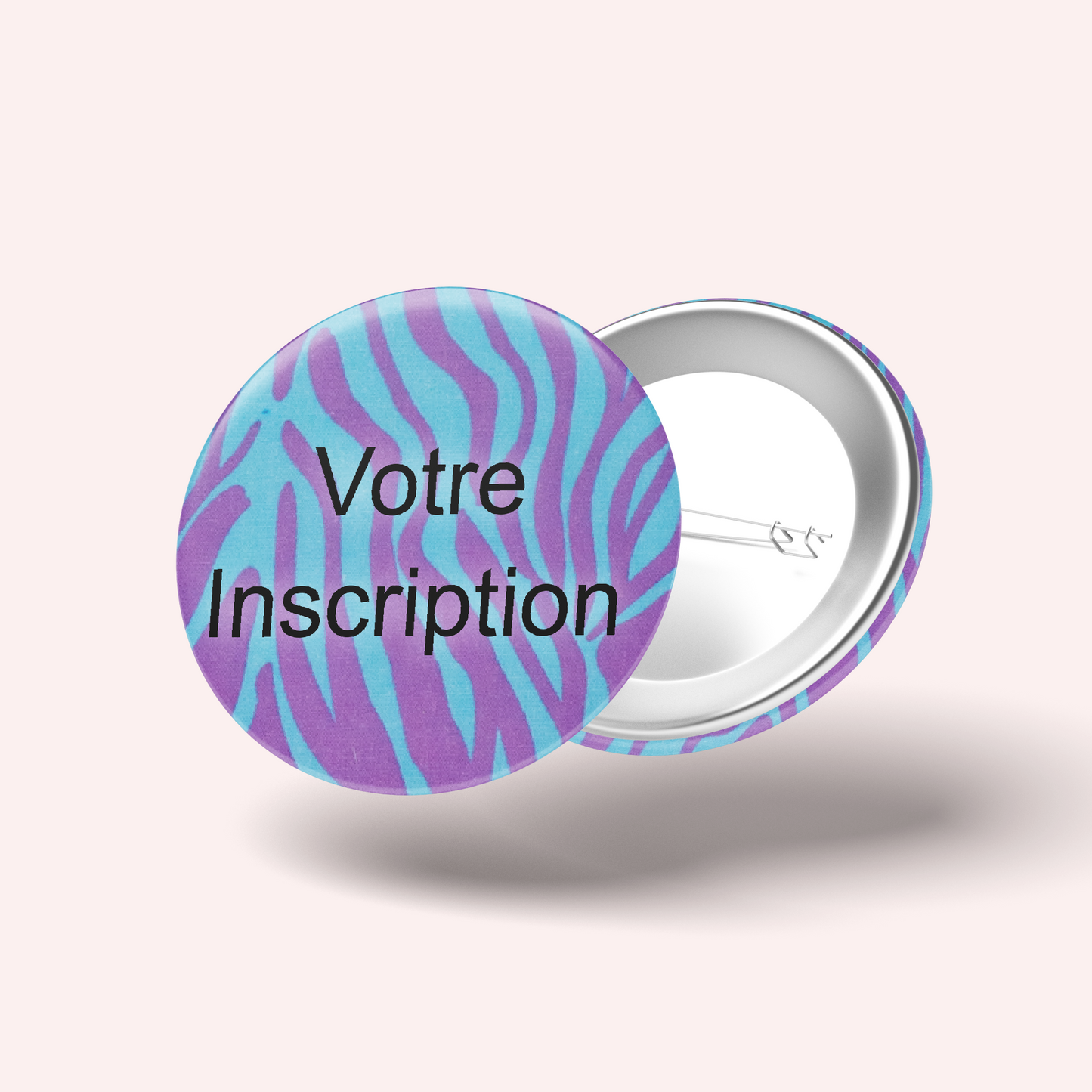 Badge Zèbre Turquoise