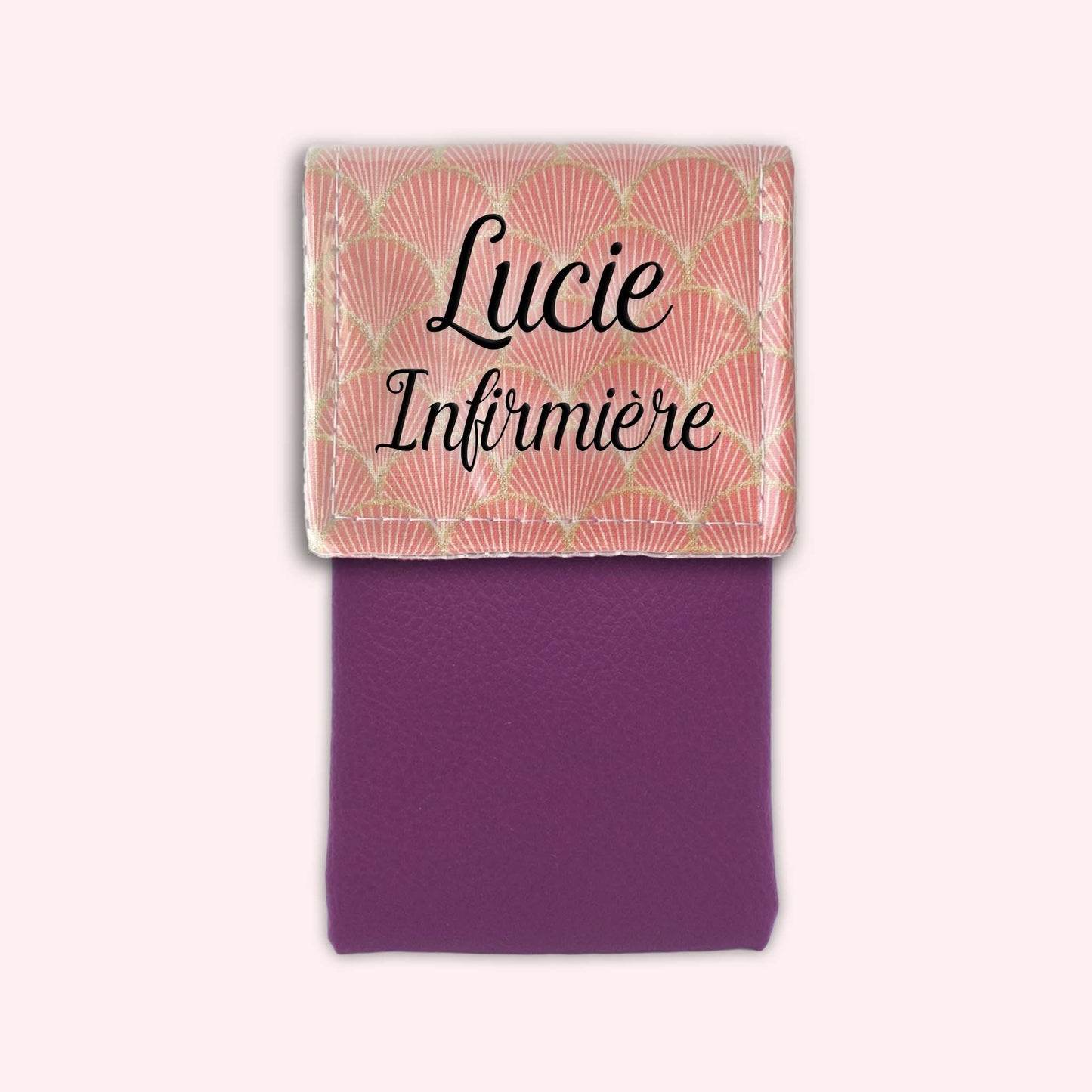 Pochette aimantée Ecailles d'or Abricot
