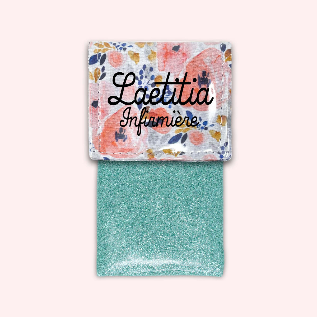 Pochette aimantée Fleur Aqua