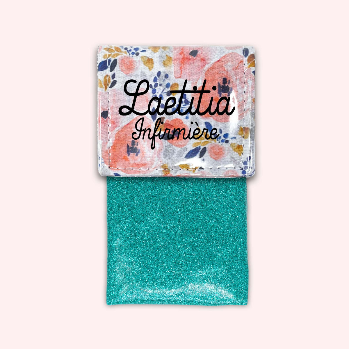 Pochette aimantée Fleur Aqua