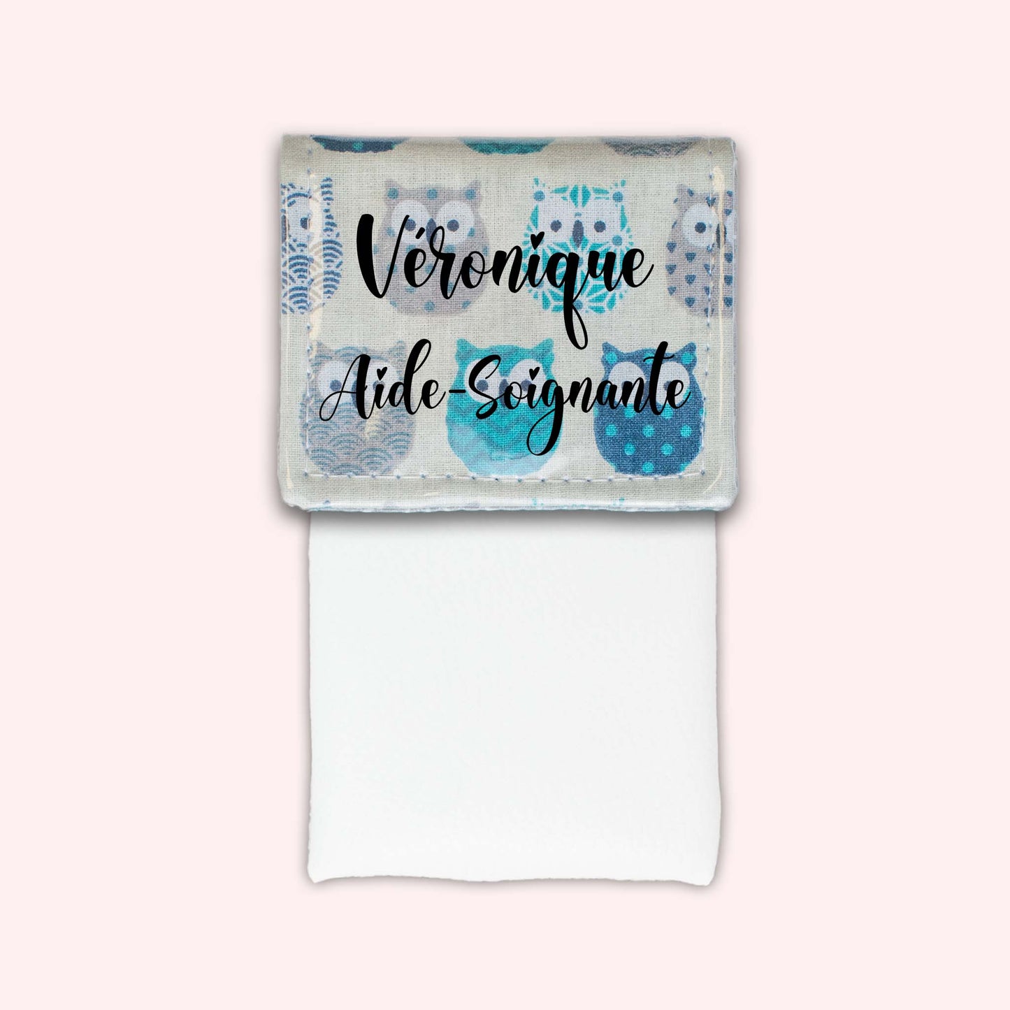 Pochette aimantée Hiboux Turquoise