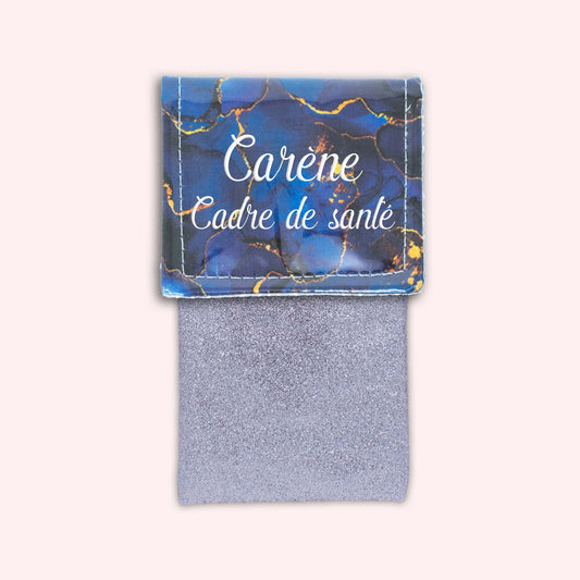 Pochette aimantée Marbre Bleu Marine Doré