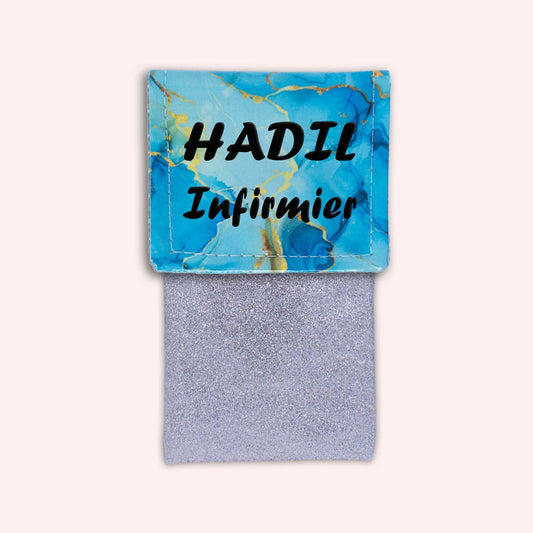 Pochette aimantée Marbre Ciel Doré