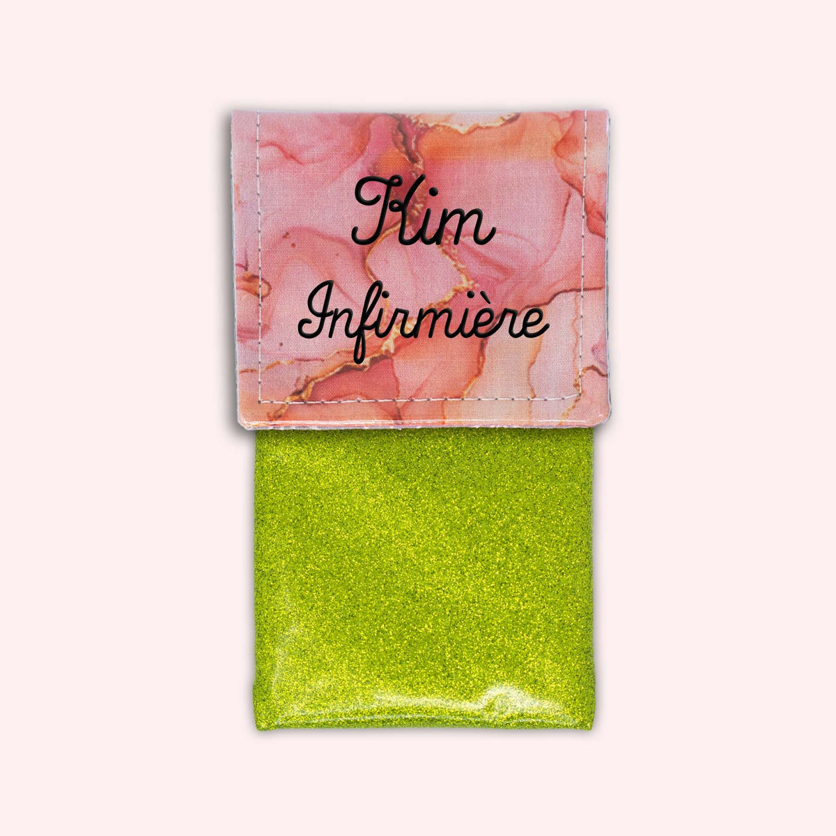 Pochette aimantée Marbre Corail Doré
