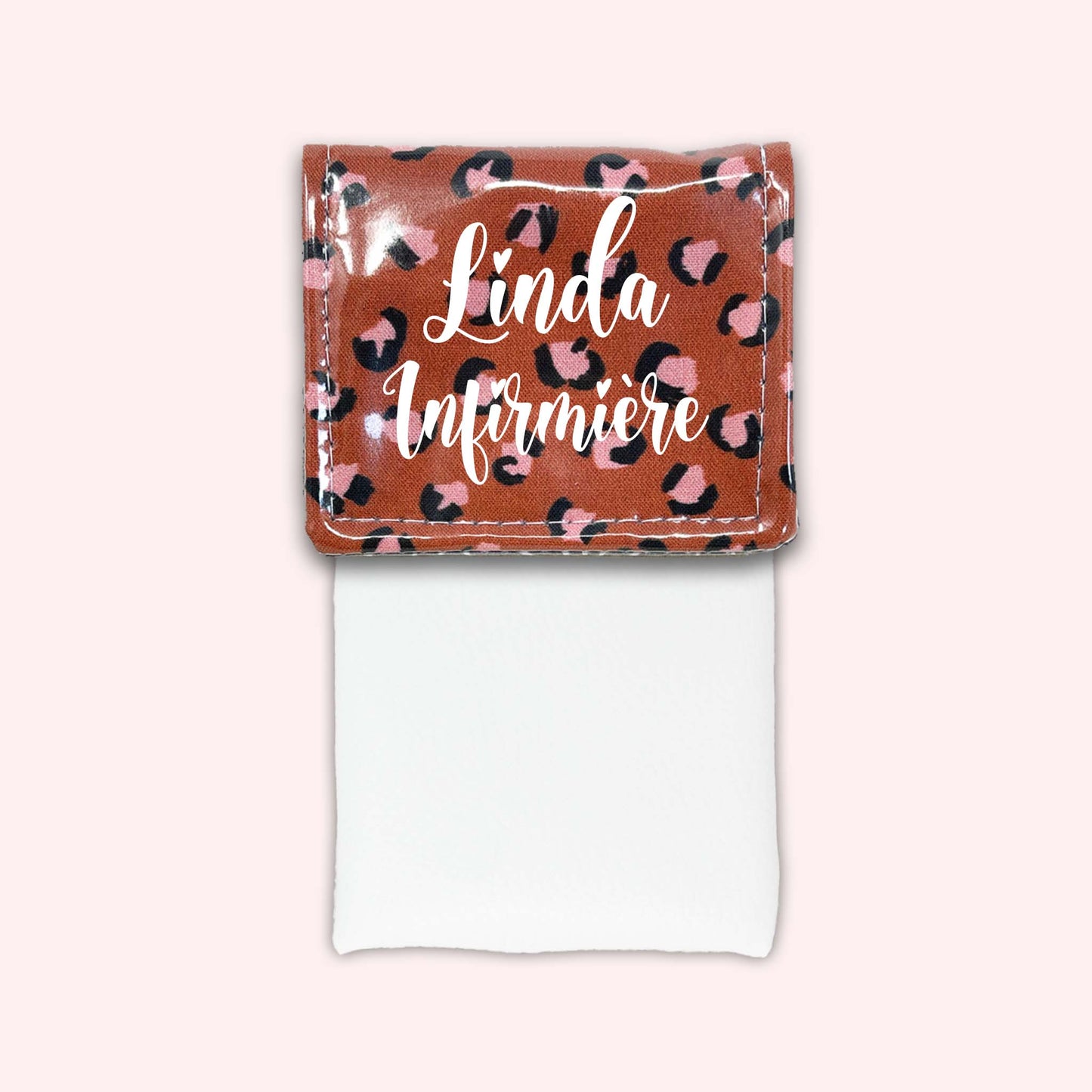 Pochette aimantée Léopard Brique