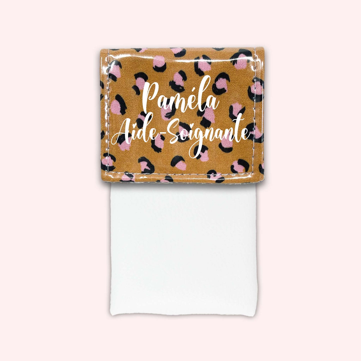 Pochette aimantée Léopard Caramel