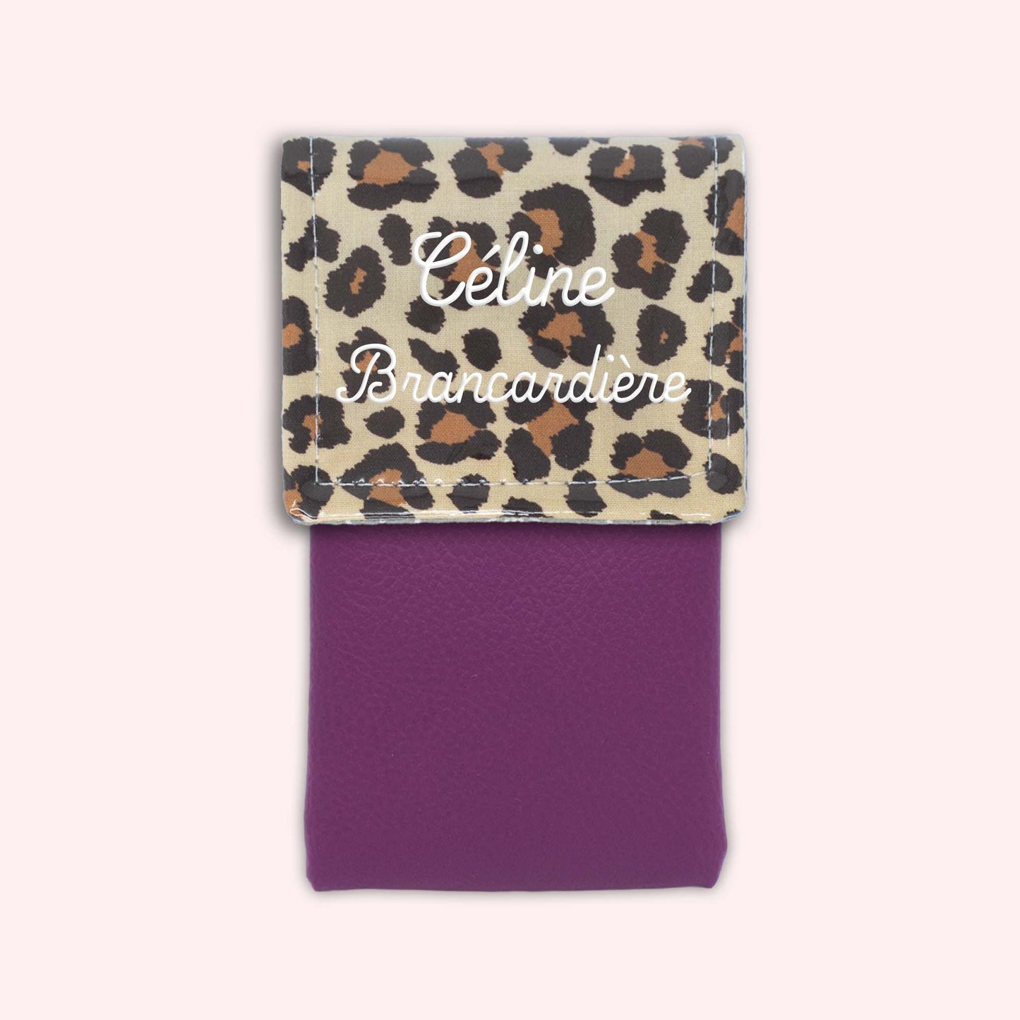 Pochette aimantée Léopard Savane