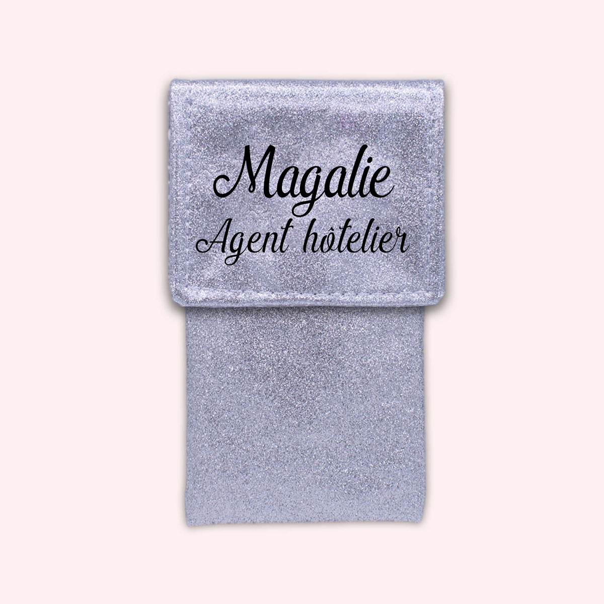 Pochette bicolore rabat Argent paillette