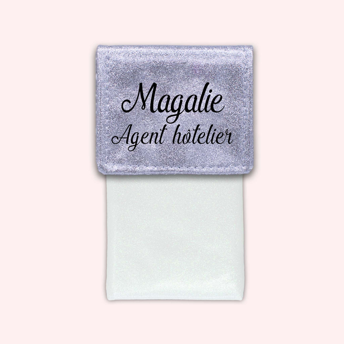 Pochette bicolore rabat Argent paillette