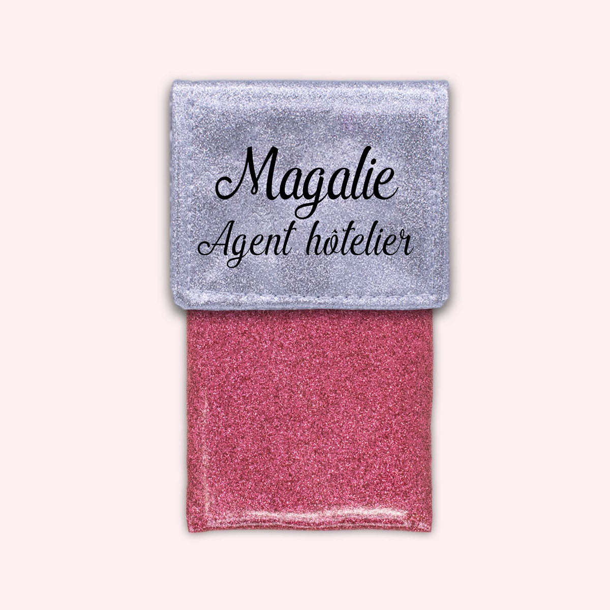 Pochette bicolore rabat Argent paillette