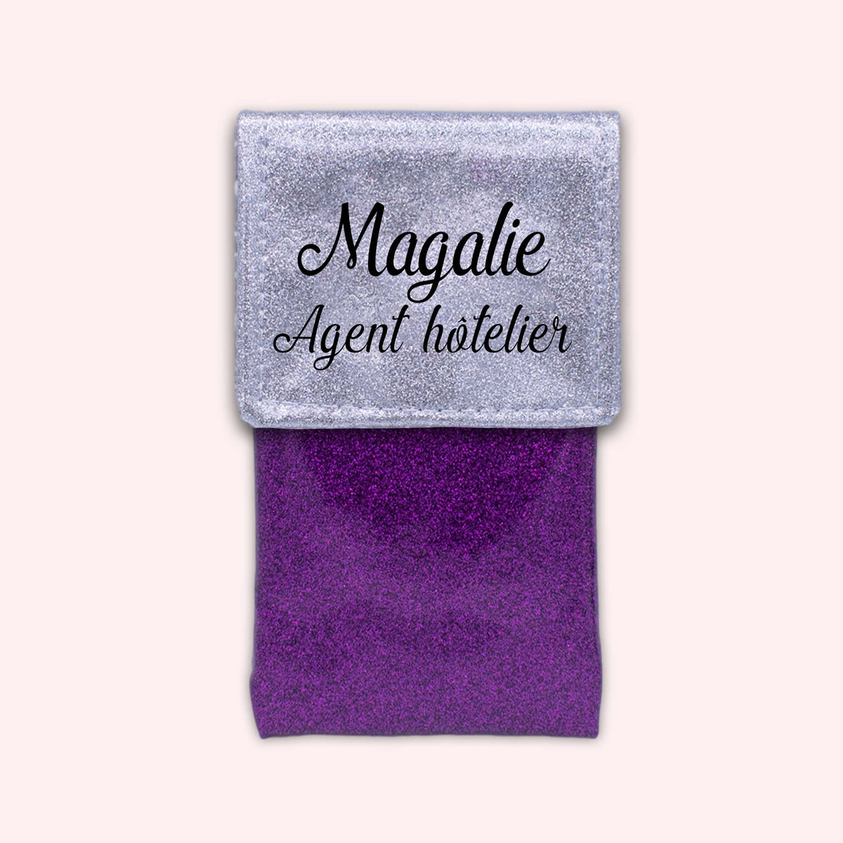 Pochette bicolore rabat Argent paillette
