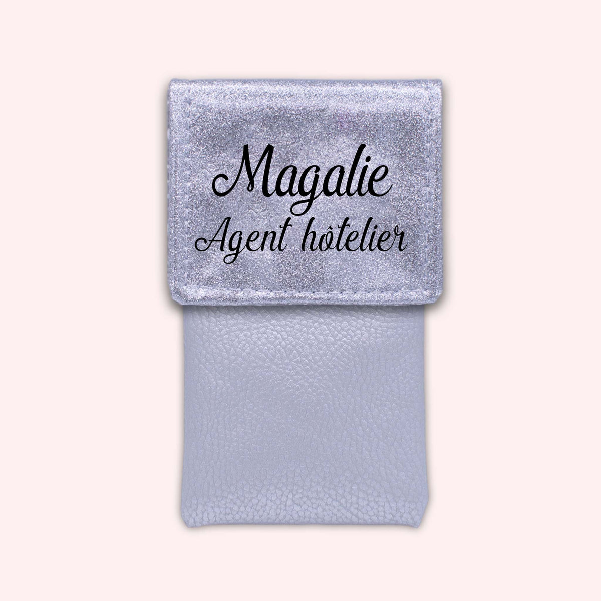 Pochette bicolore rabat Argent paillette