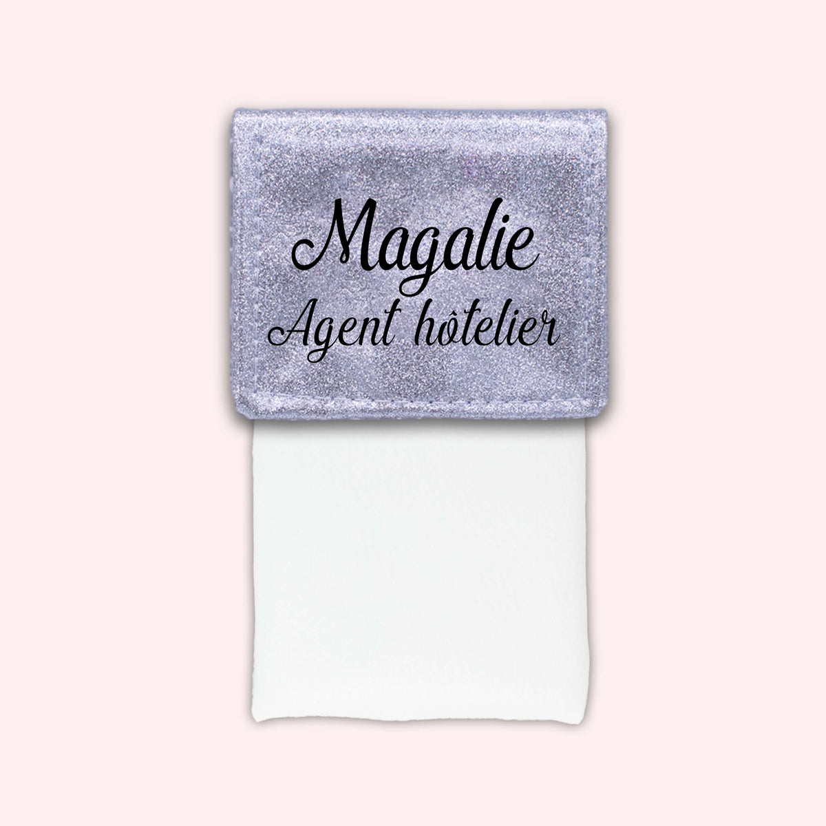 Pochette bicolore rabat Argent paillette