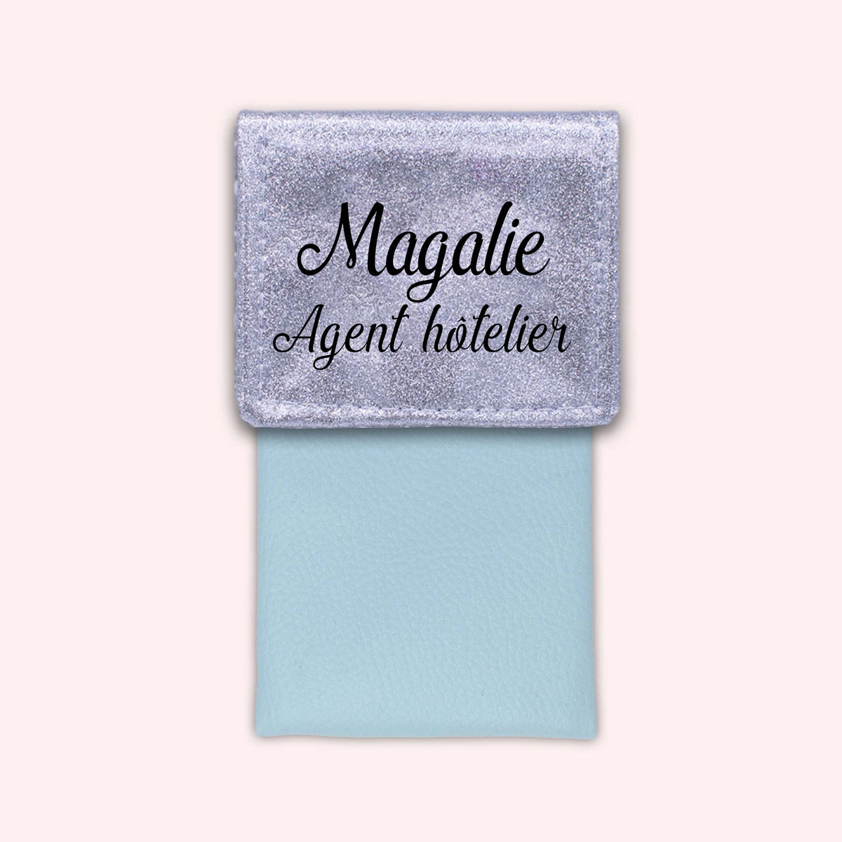 Pochette bicolore rabat Argent paillette