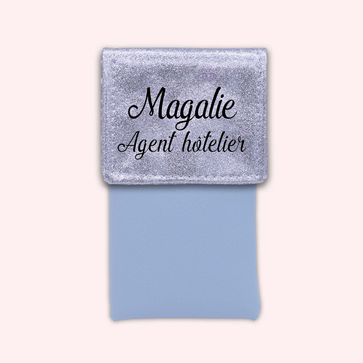 Pochette bicolore rabat Argent paillette
