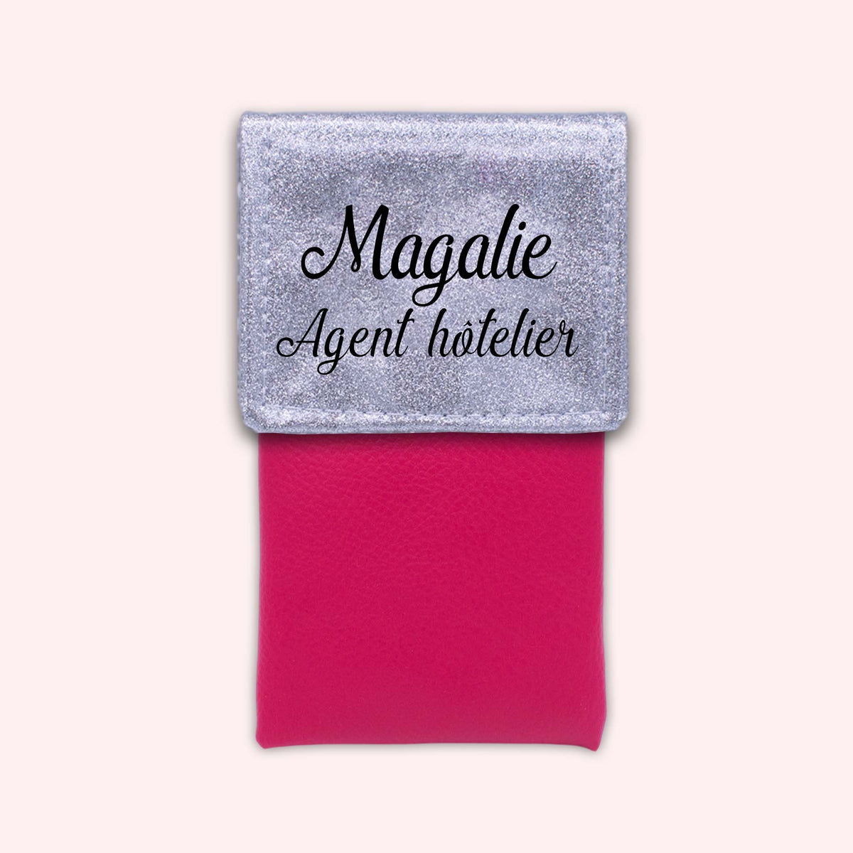 Pochette bicolore rabat Argent paillette