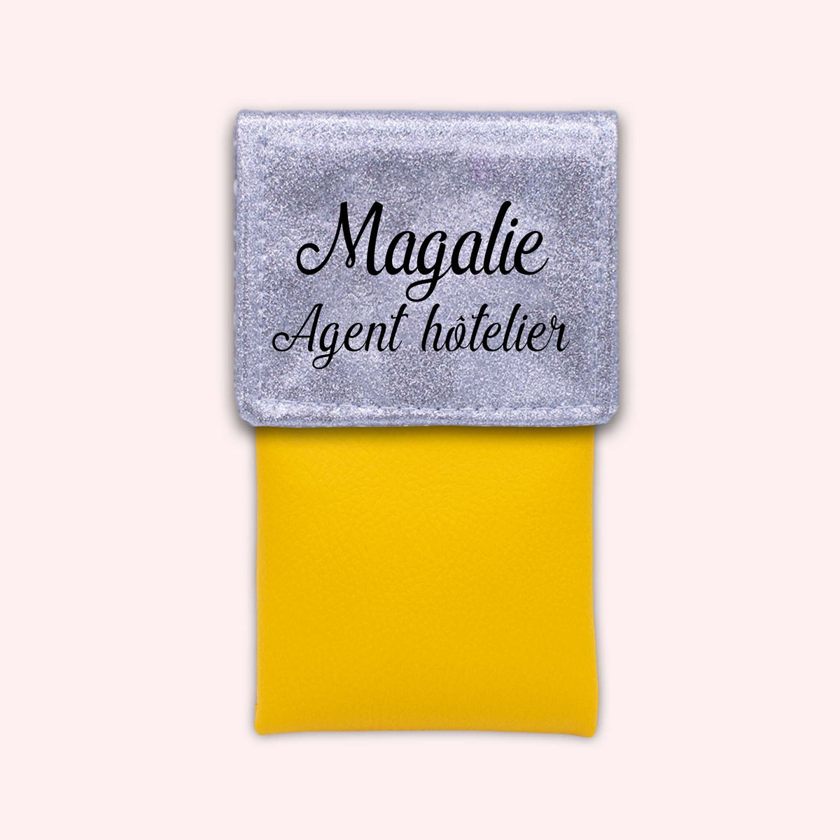 Pochette bicolore rabat Argent paillette