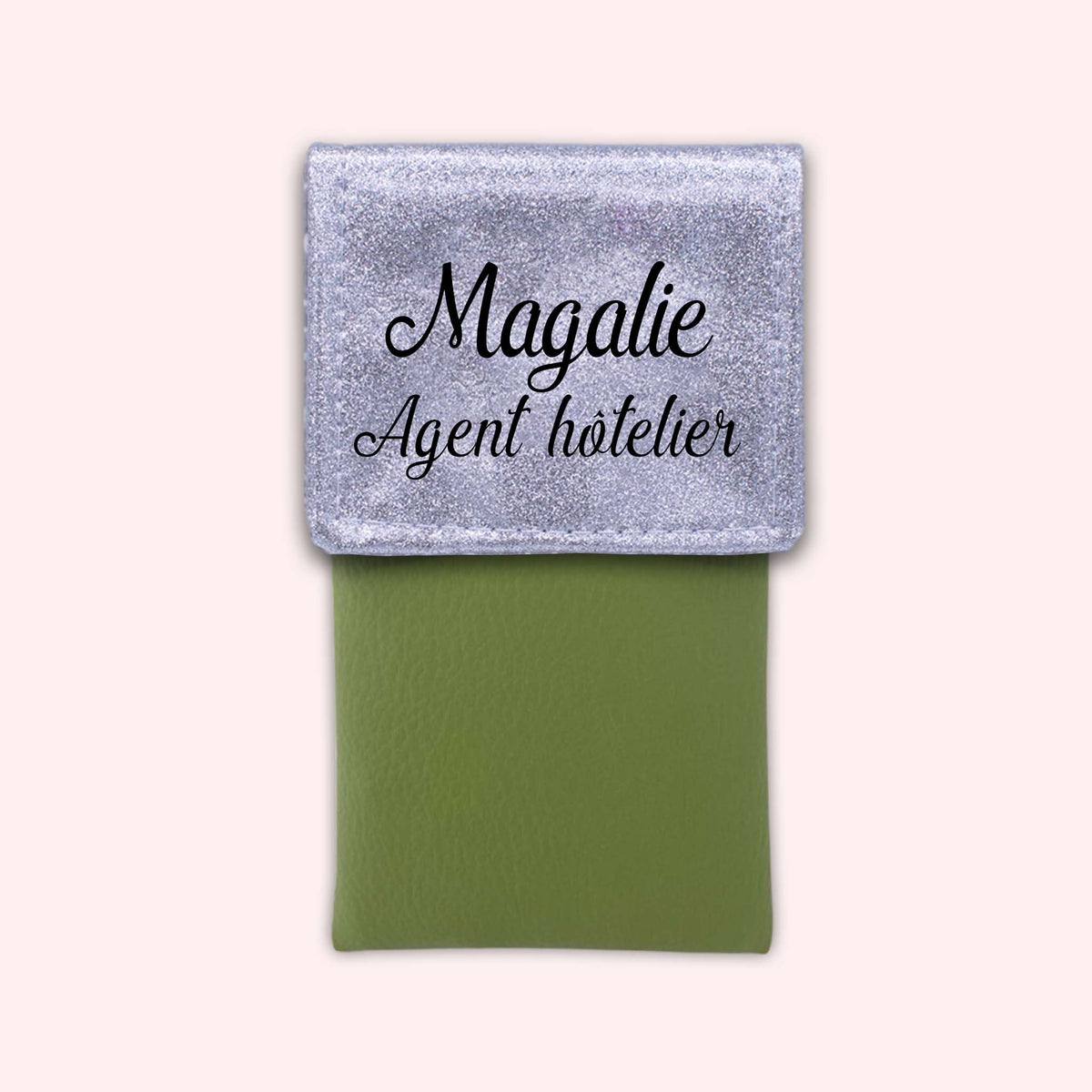 Pochette bicolore rabat Argent paillette