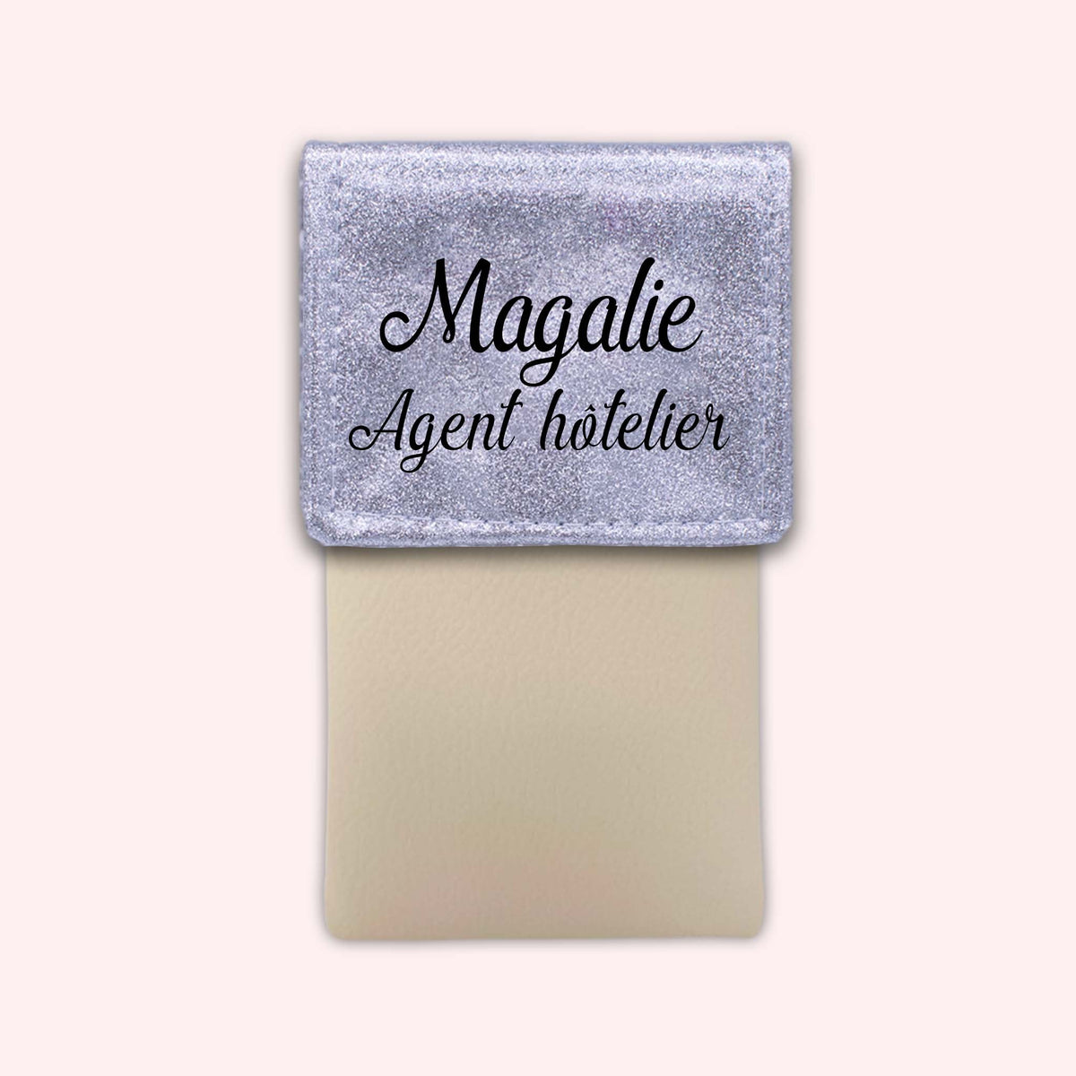 Pochette bicolore rabat Argent paillette