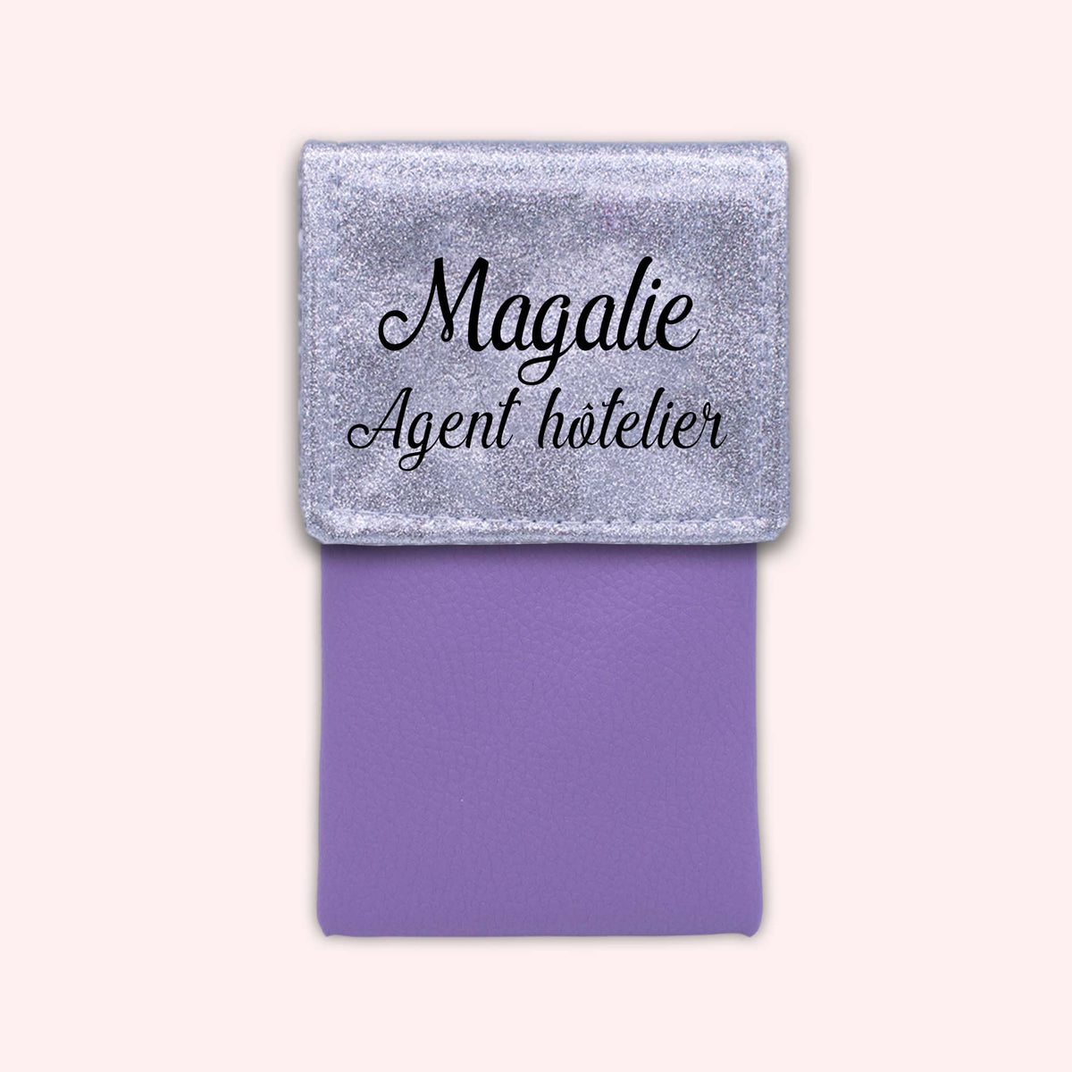Pochette bicolore rabat Argent paillette