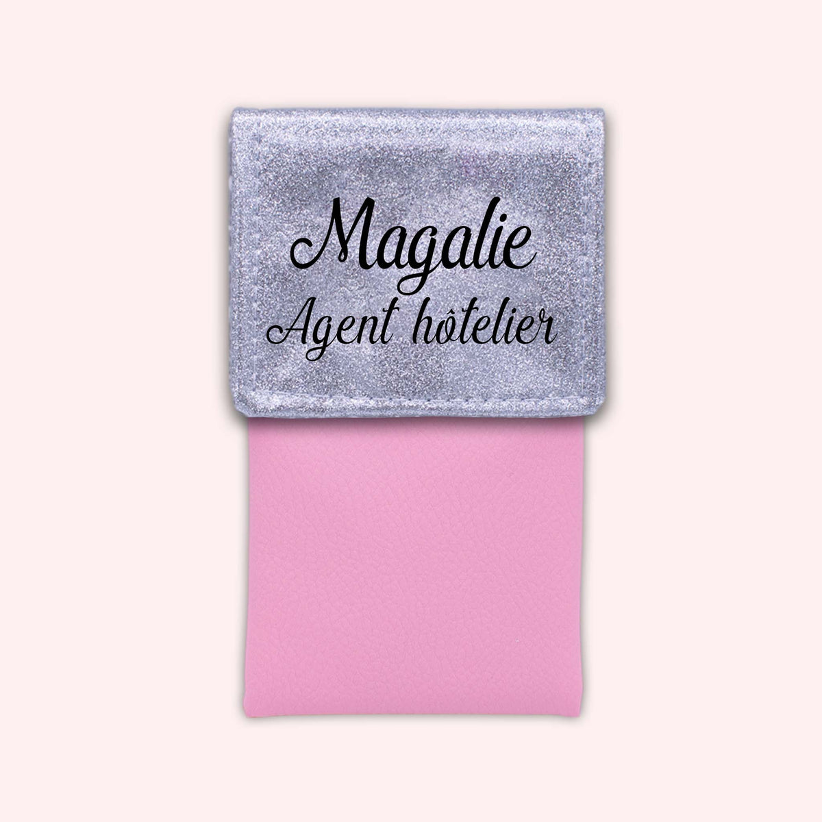 Pochette bicolore rabat Argent paillette