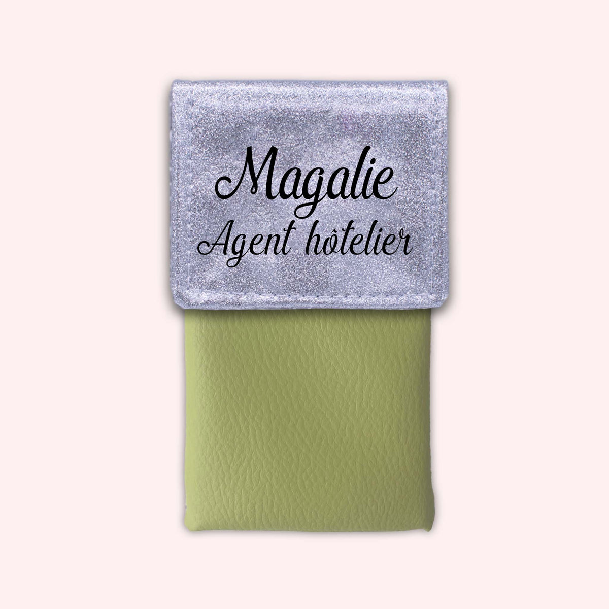 Pochette bicolore rabat Argent paillette