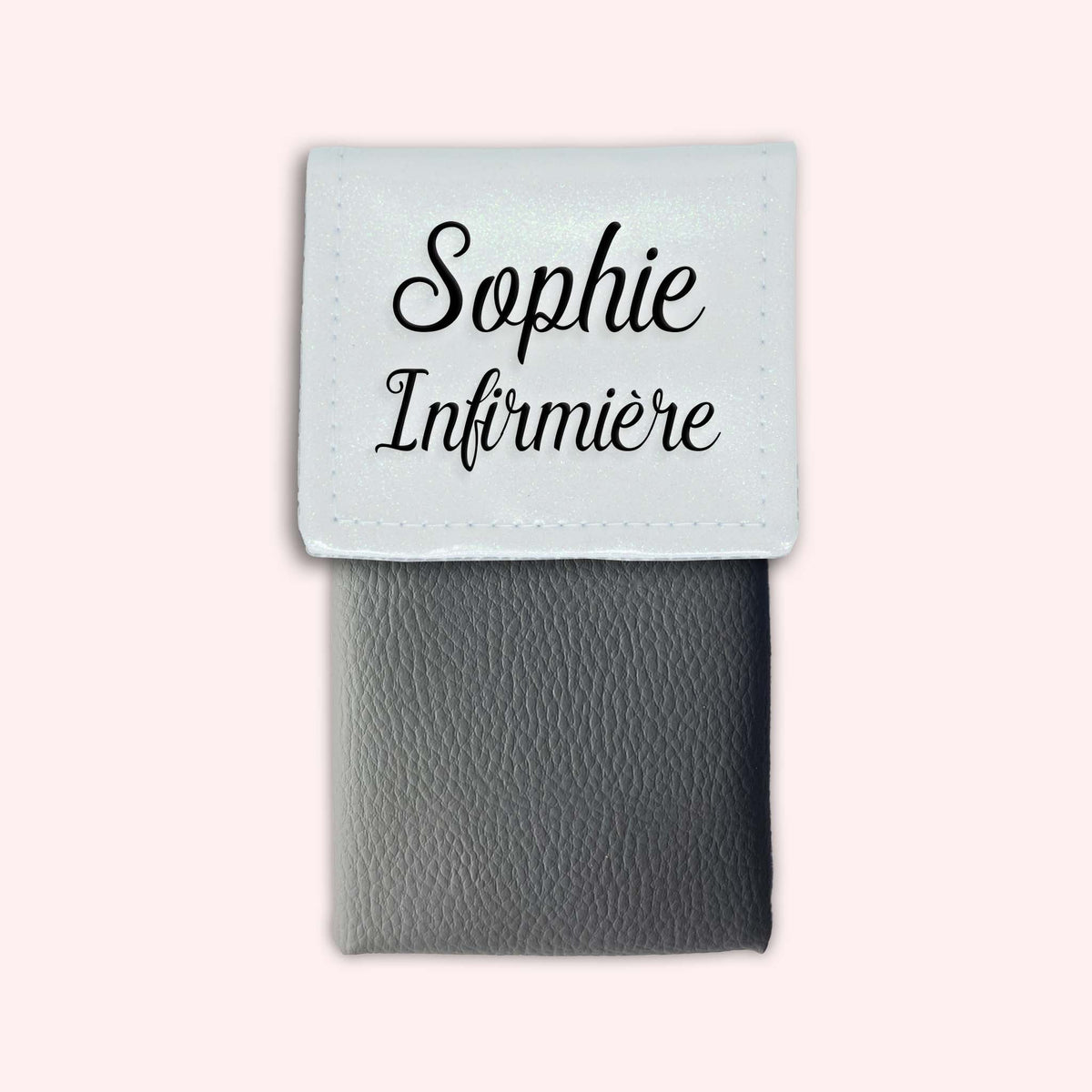 Pochette bicolore rabat Blanc paillette