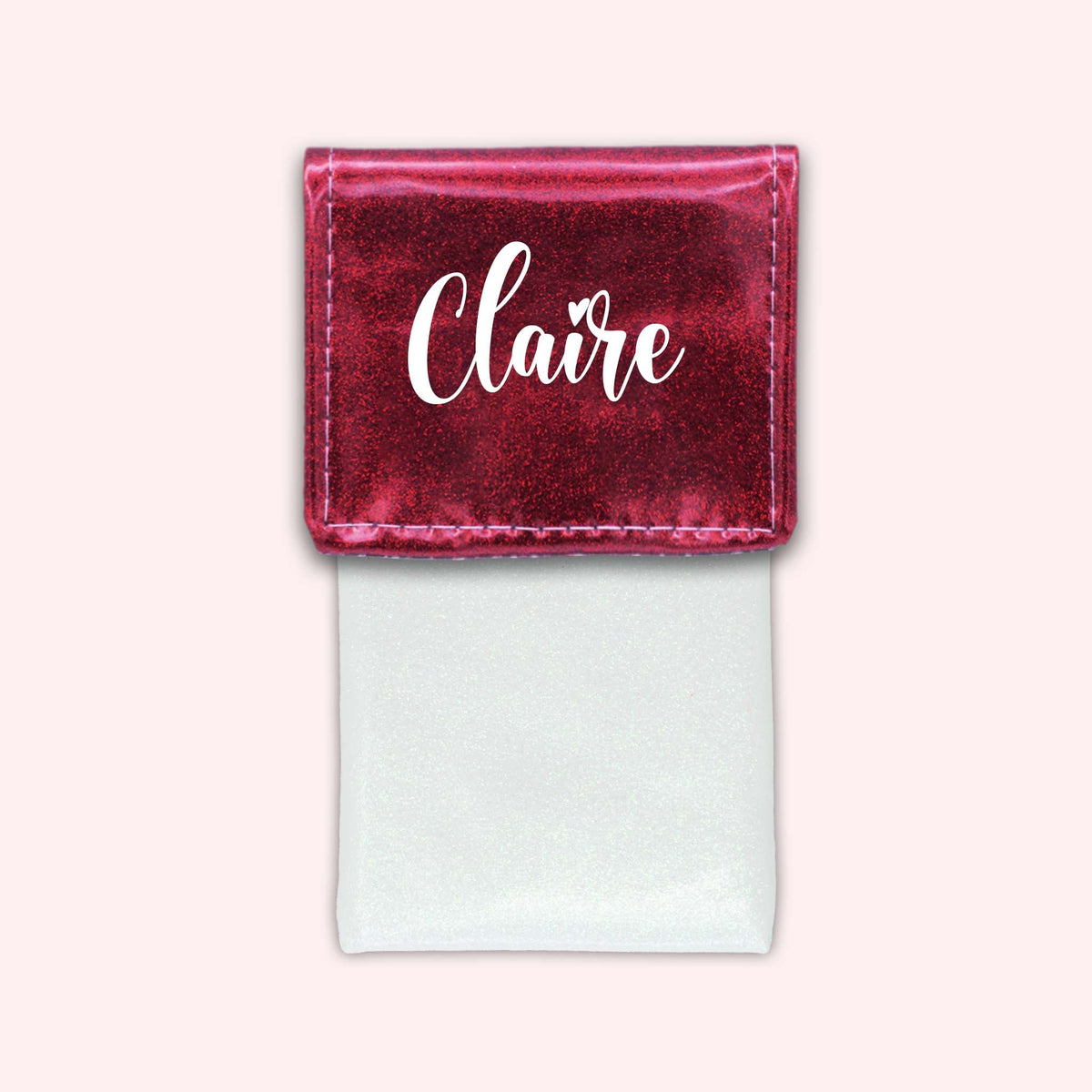 Pochette bicolore rabat Framboise paillette