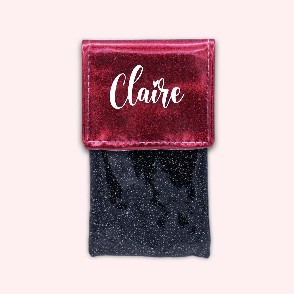 Pochette bicolore rabat Framboise paillette