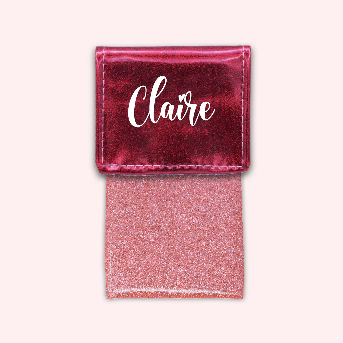 Pochette bicolore rabat Framboise paillette