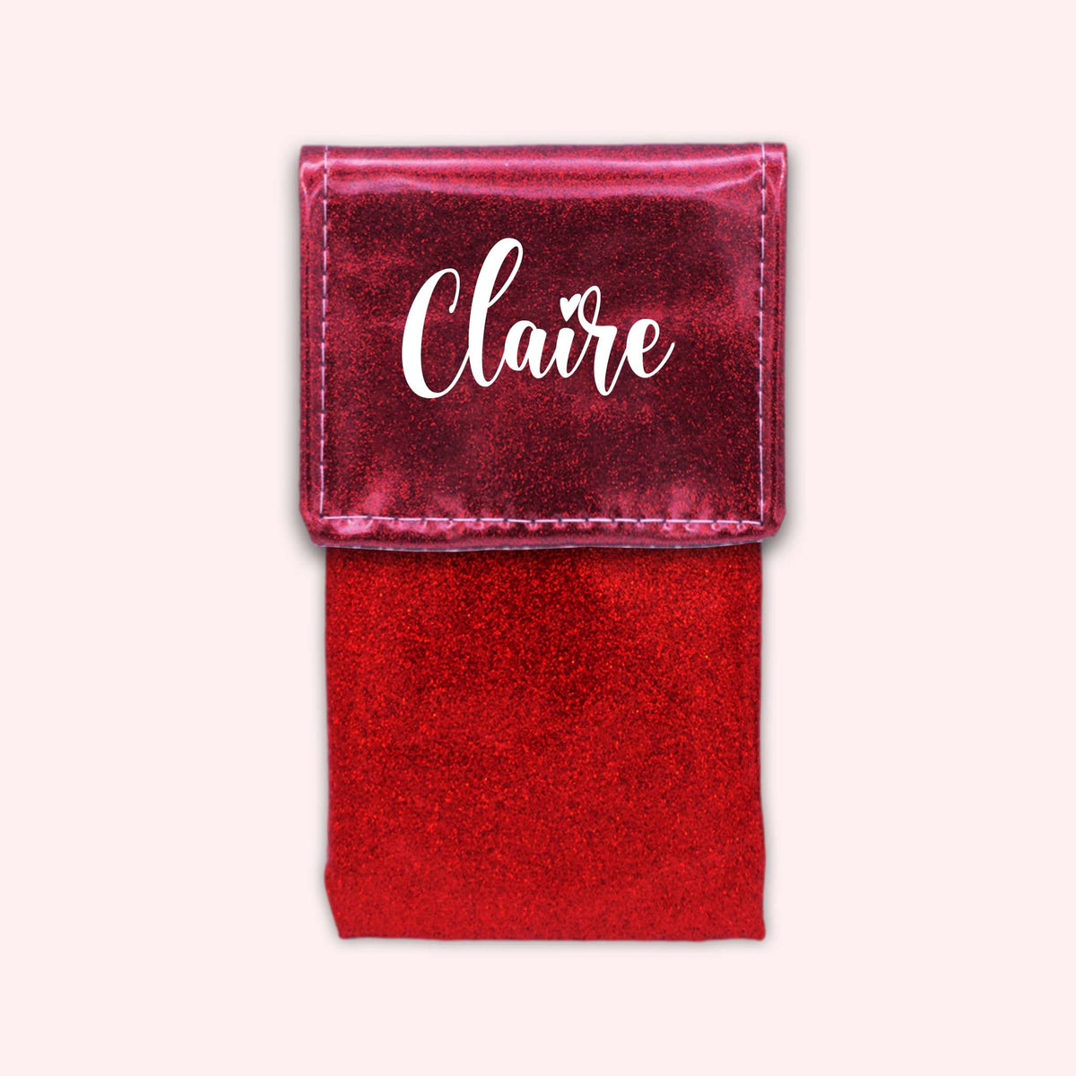 Pochette bicolore rabat Framboise paillette