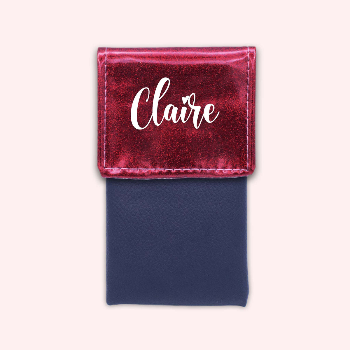 Pochette bicolore rabat Framboise paillette