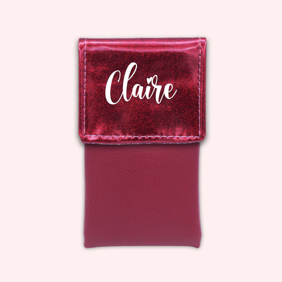 Pochette bicolore rabat Framboise paillette