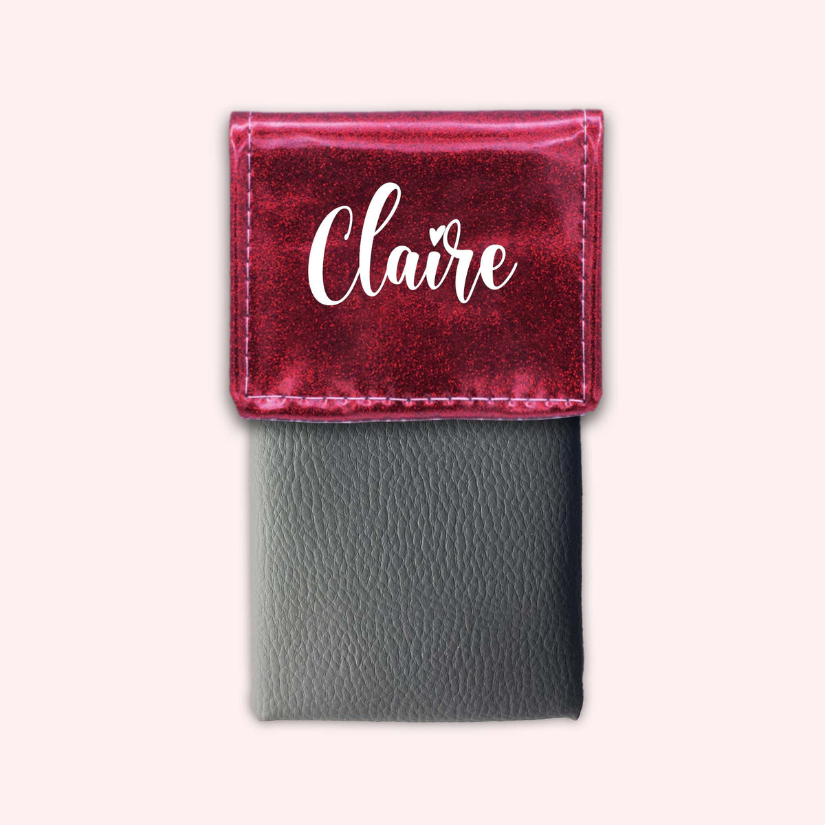 Pochette bicolore rabat Framboise paillette