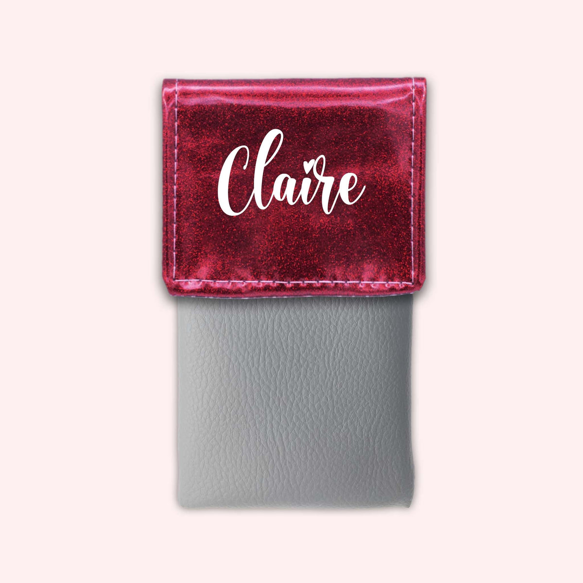 Pochette bicolore rabat Framboise paillette