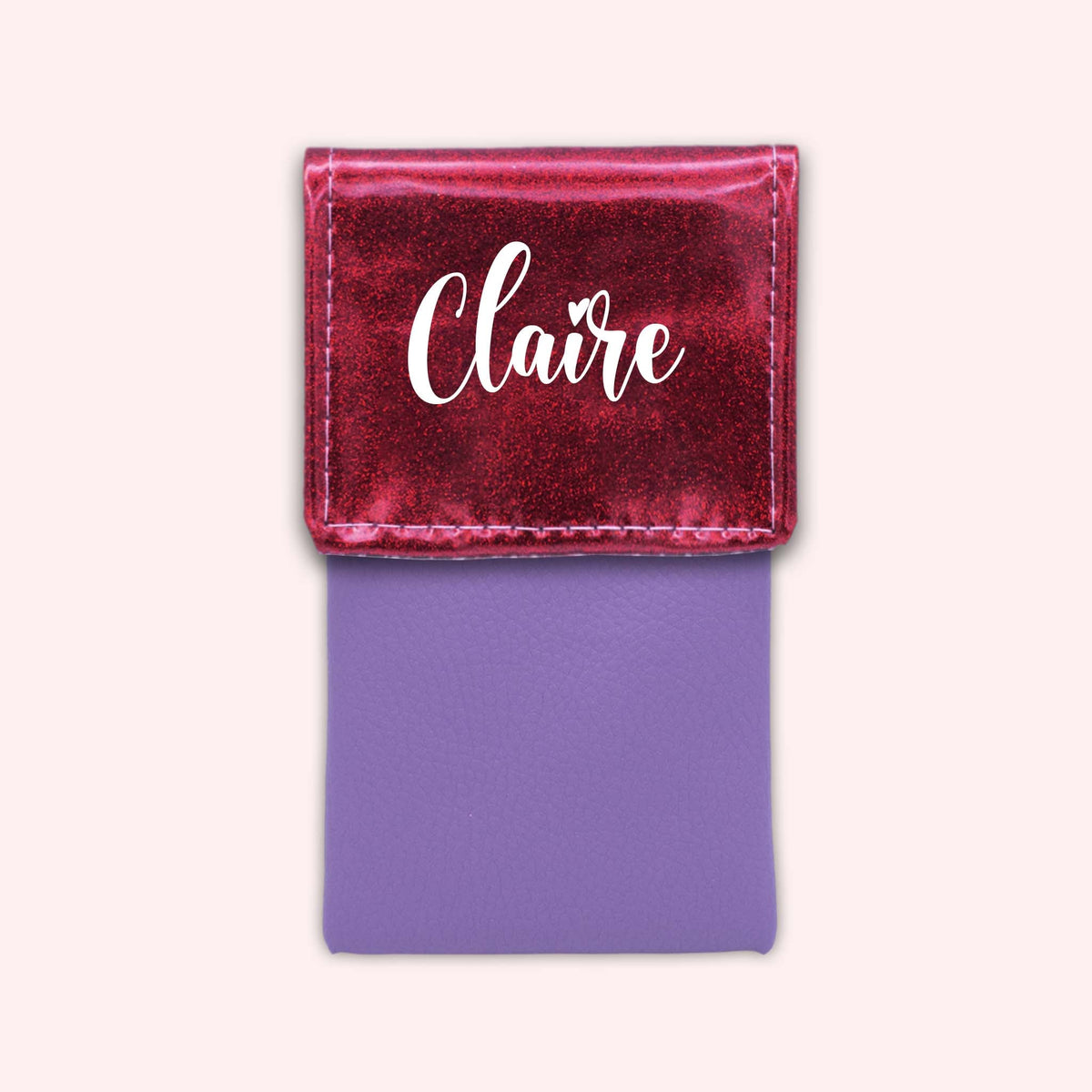 Pochette bicolore rabat Framboise paillette
