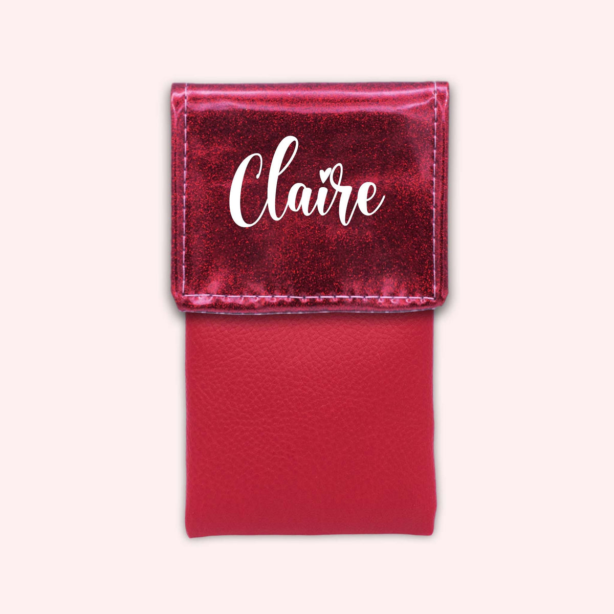 Pochette bicolore rabat Framboise paillette