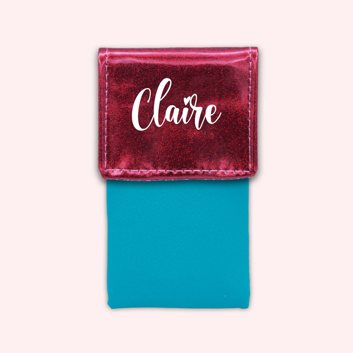 Pochette bicolore rabat Framboise paillette