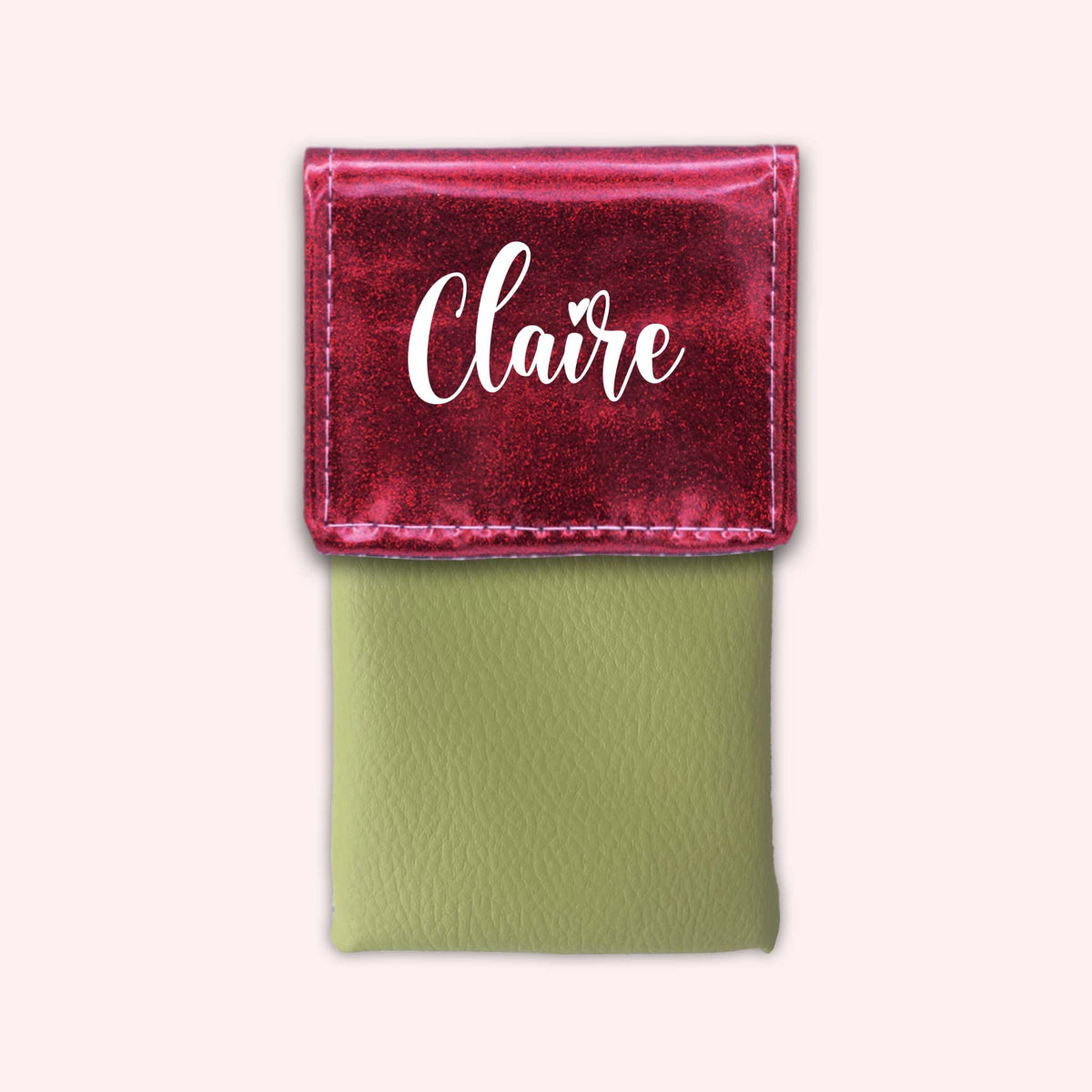 Pochette bicolore rabat Framboise paillette