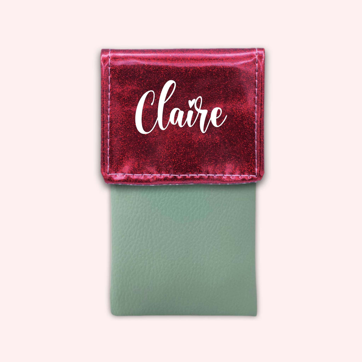 Pochette bicolore rabat Framboise paillette