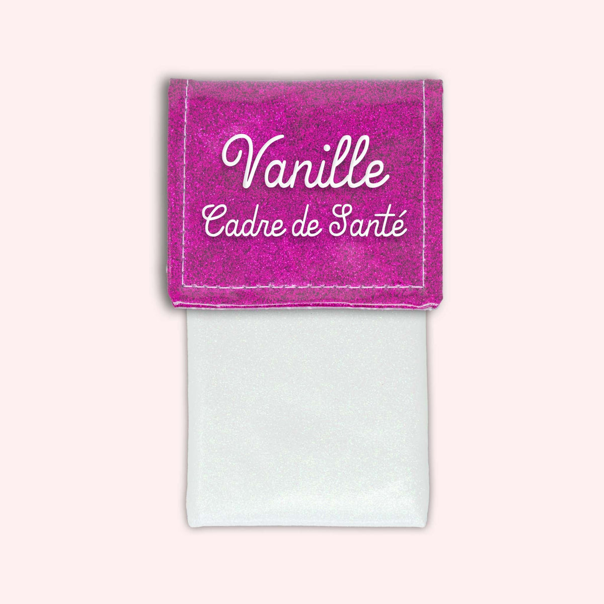 Pochette bicolore rabat Fuchsia paillette