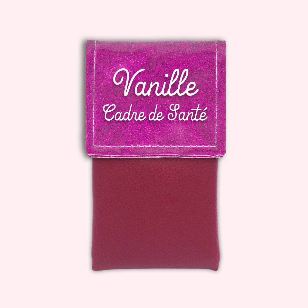 Pochette bicolore rabat Fuchsia paillette