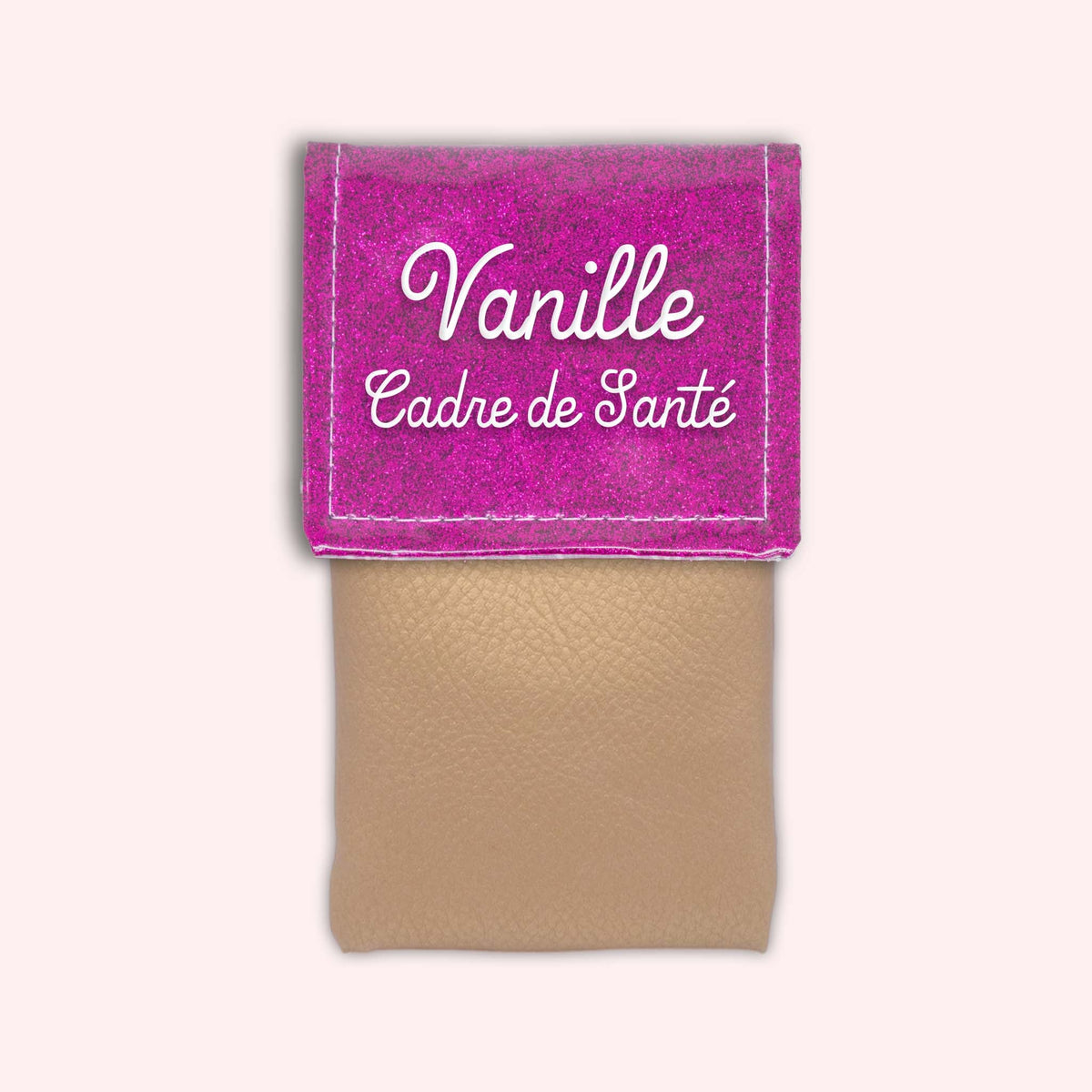 Pochette bicolore rabat Fuchsia paillette