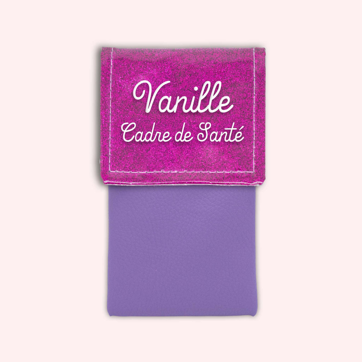 Pochette bicolore rabat Fuchsia paillette