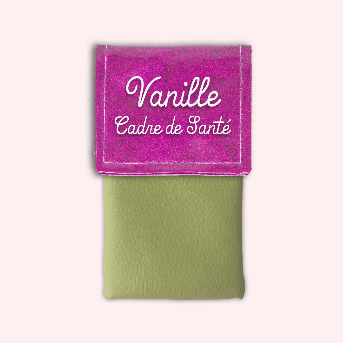 Pochette bicolore rabat Fuchsia paillette